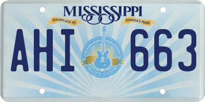 MS license plate AHI663