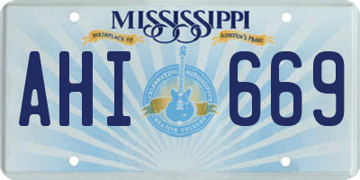 MS license plate AHI669