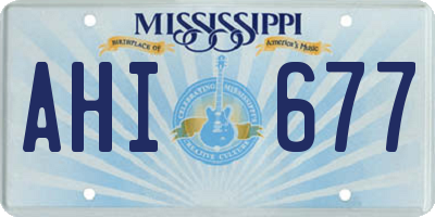 MS license plate AHI677