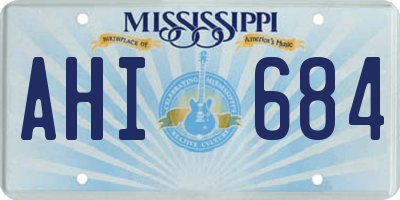 MS license plate AHI684