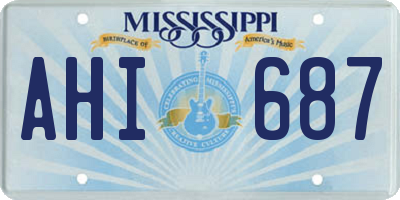 MS license plate AHI687