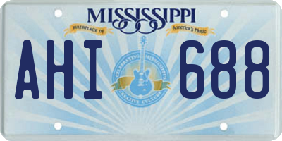 MS license plate AHI688