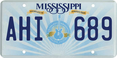 MS license plate AHI689