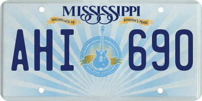 MS license plate AHI690