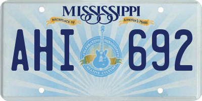 MS license plate AHI692