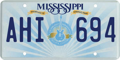 MS license plate AHI694