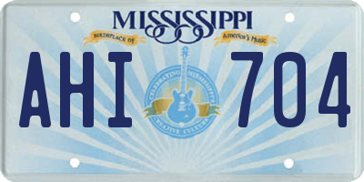 MS license plate AHI704
