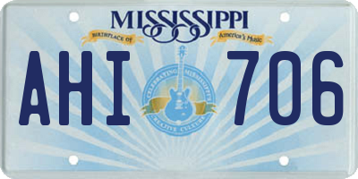 MS license plate AHI706