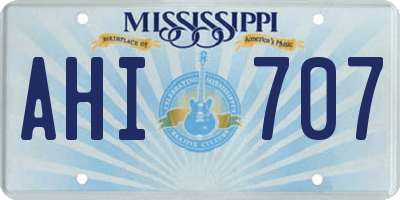 MS license plate AHI707