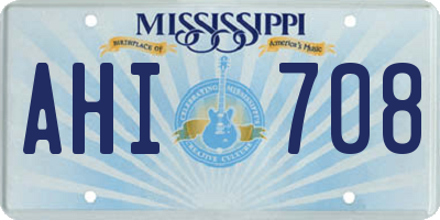 MS license plate AHI708