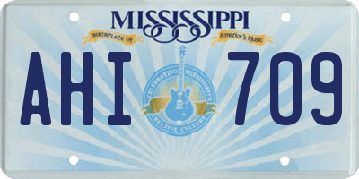 MS license plate AHI709
