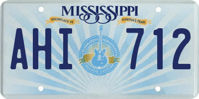 MS license plate AHI712