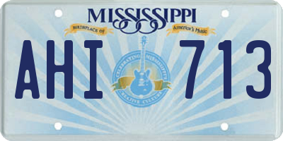 MS license plate AHI713