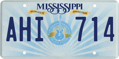 MS license plate AHI714