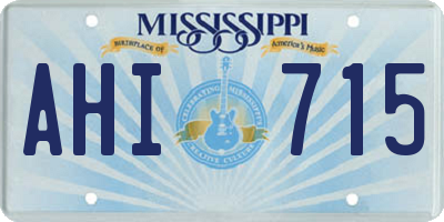 MS license plate AHI715
