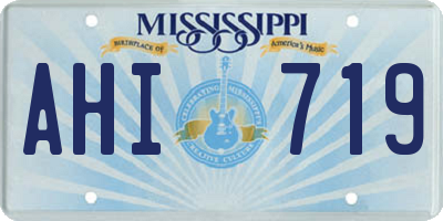 MS license plate AHI719
