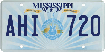 MS license plate AHI720