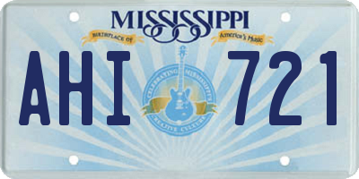 MS license plate AHI721