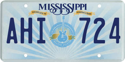 MS license plate AHI724