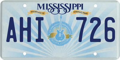 MS license plate AHI726