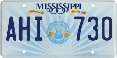 MS license plate AHI730