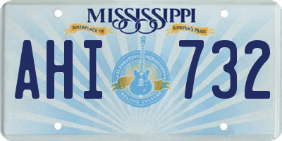 MS license plate AHI732