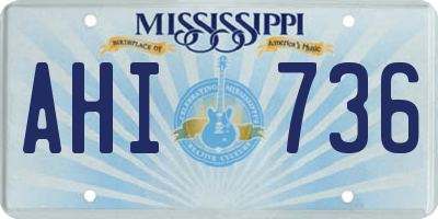 MS license plate AHI736