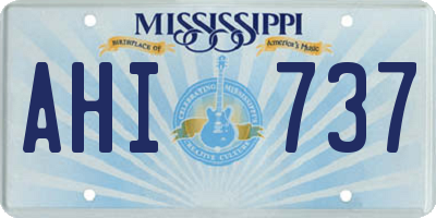 MS license plate AHI737