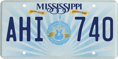 MS license plate AHI740