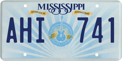 MS license plate AHI741