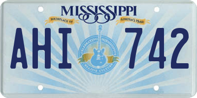 MS license plate AHI742