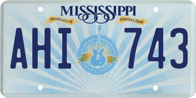 MS license plate AHI743