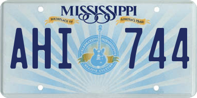 MS license plate AHI744