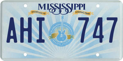 MS license plate AHI747