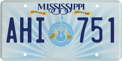 MS license plate AHI751