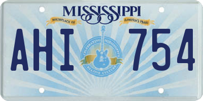 MS license plate AHI754