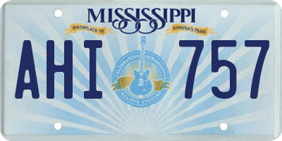 MS license plate AHI757