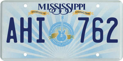 MS license plate AHI762