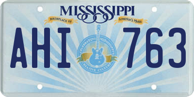 MS license plate AHI763