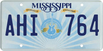 MS license plate AHI764