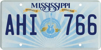 MS license plate AHI766