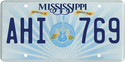 MS license plate AHI769