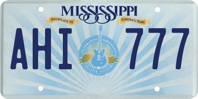MS license plate AHI777