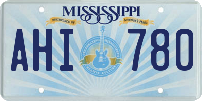 MS license plate AHI780