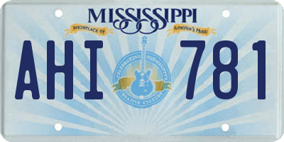 MS license plate AHI781