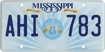 MS license plate AHI783