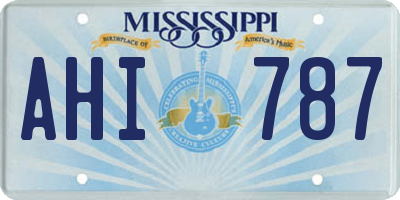 MS license plate AHI787
