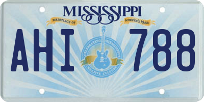 MS license plate AHI788