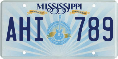 MS license plate AHI789