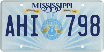 MS license plate AHI798
